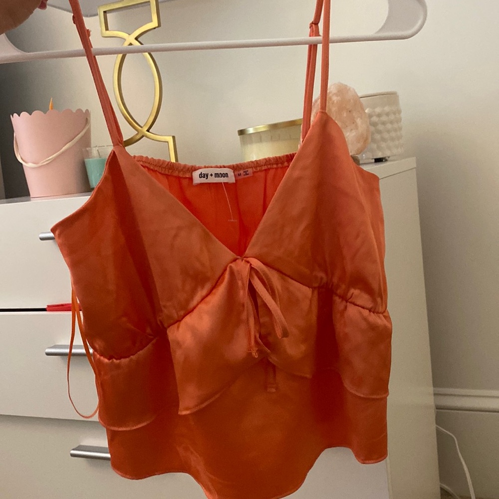 cute orange day and moon top